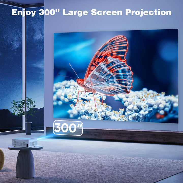 Mini Bluetooth Projector, Full HD 1080P Supported Portable Outdoor Movie Projector for iOS, Android, Windows, Compatible with TV Stick/HDMI/Smartphone/PS4/USB [Remote Included] - DOKUTRONIX