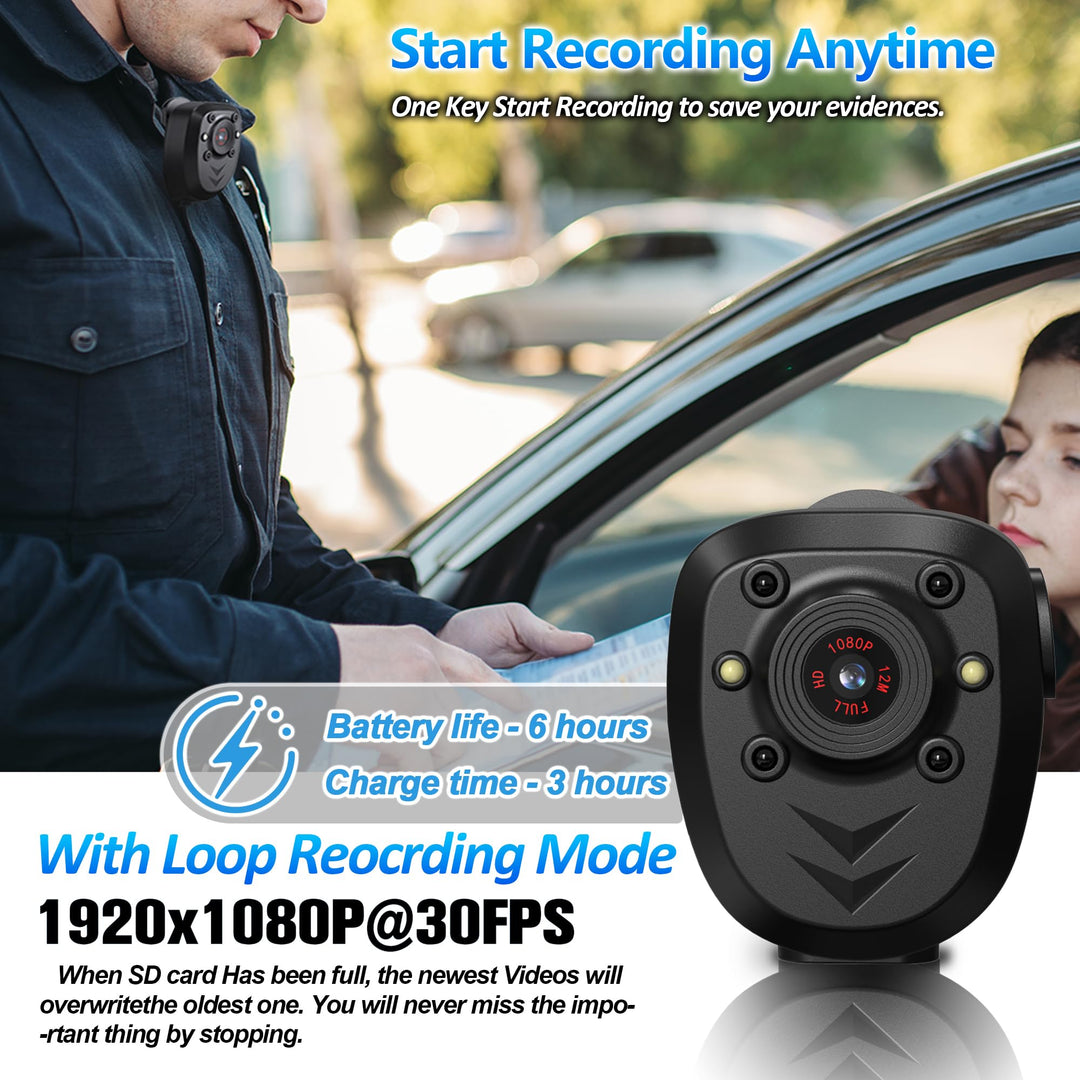 Compact Pro 1080P Mini Body Cam with Night Vision - DOKUTRONIX