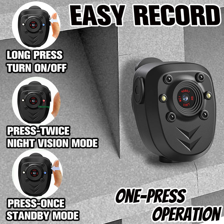 Compact Pro 1080P Mini Body Cam with Night Vision - DOKUTRONIX