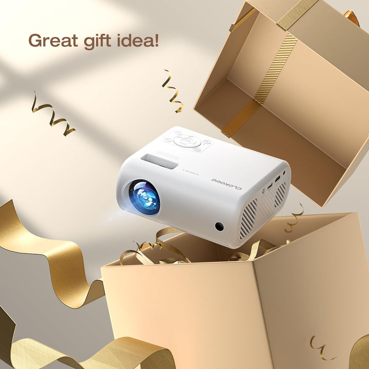 Mini Projector, CLOKOWE 2024 Upgraded Portable Projector with 9000 Lux and Full HD 1080P, Movie Projector Compatible with iOS/Android Phone/Tablet/Laptop/PC/TV Stick/Box/USB Drive/Game Console - DOKUTRONIX