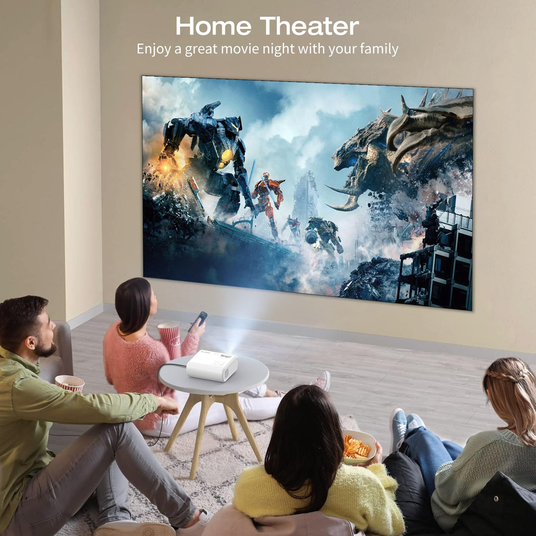 Mini Projector, CLOKOWE 2024 Upgraded Portable Projector with 9000 Lux and Full HD 1080P, Movie Projector Compatible with iOS/Android Phone/Tablet/Laptop/PC/TV Stick/Box/USB Drive/Game Console - DOKUTRONIX
