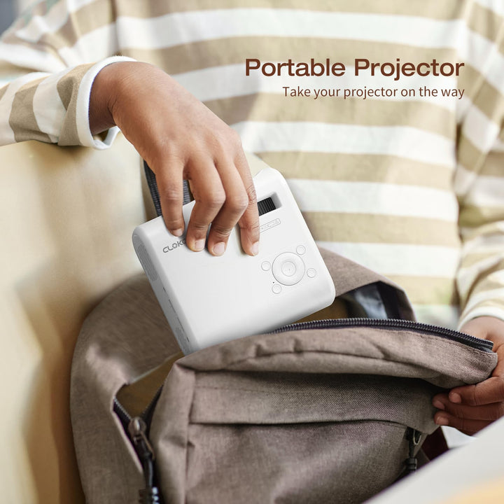 Mini Projector, CLOKOWE 2024 Upgraded Portable Projector with 9000 Lux and Full HD 1080P, Movie Projector Compatible with iOS/Android Phone/Tablet/Laptop/PC/TV Stick/Box/USB Drive/Game Console - DOKUTRONIX