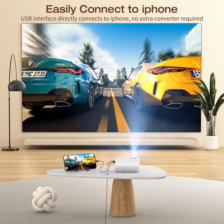 Mini Projector, CLOKOWE 2024 Upgraded Portable Projector with 9000 Lux and Full HD 1080P, Movie Projector Compatible with iOS/Android Phone/Tablet/Laptop/PC/TV Stick/Box/USB Drive/Game Console - DOKUTRONIX