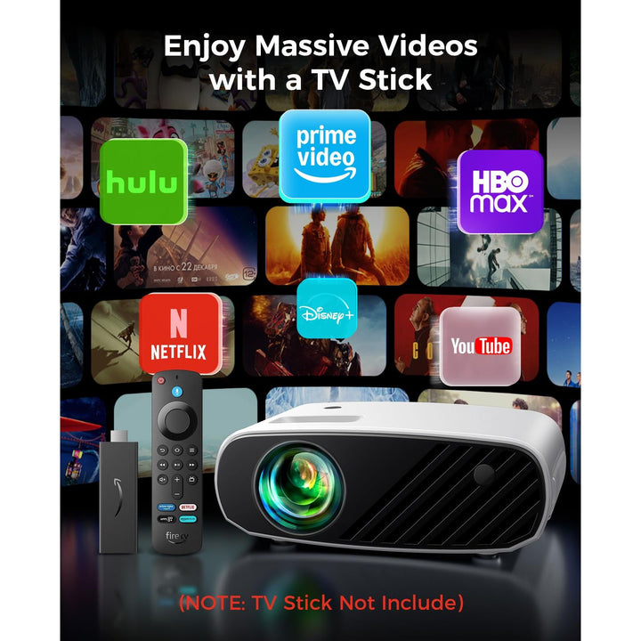 Mini Projector for iPhone, ELEPHAS 2024 Upgraded 1080P HD Projector, 8000L Portable Projector with Tripod, Movie Projector Compatible with Android/iOS/Windows/TV Stick/HDMI/USB - DOKUTRONIX