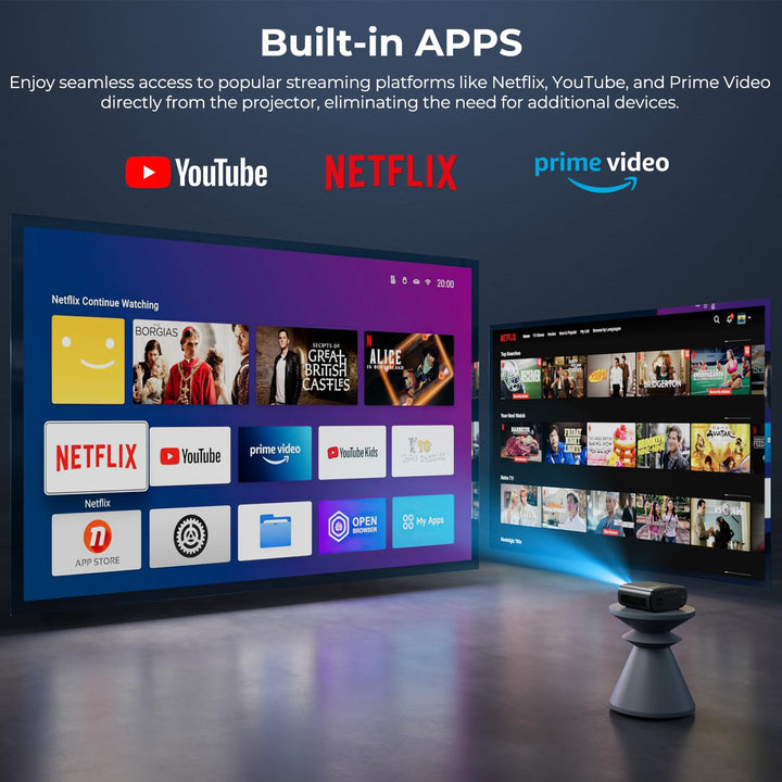 Mini Projector for iPhone, ELEPHAS 2024 Upgraded 1080P HD Projector, 8000L Portable Projector with Tripod, Movie Projector Compatible with Android/iOS/Windows/TV Stick/HDMI/USB - DOKUTRONIX