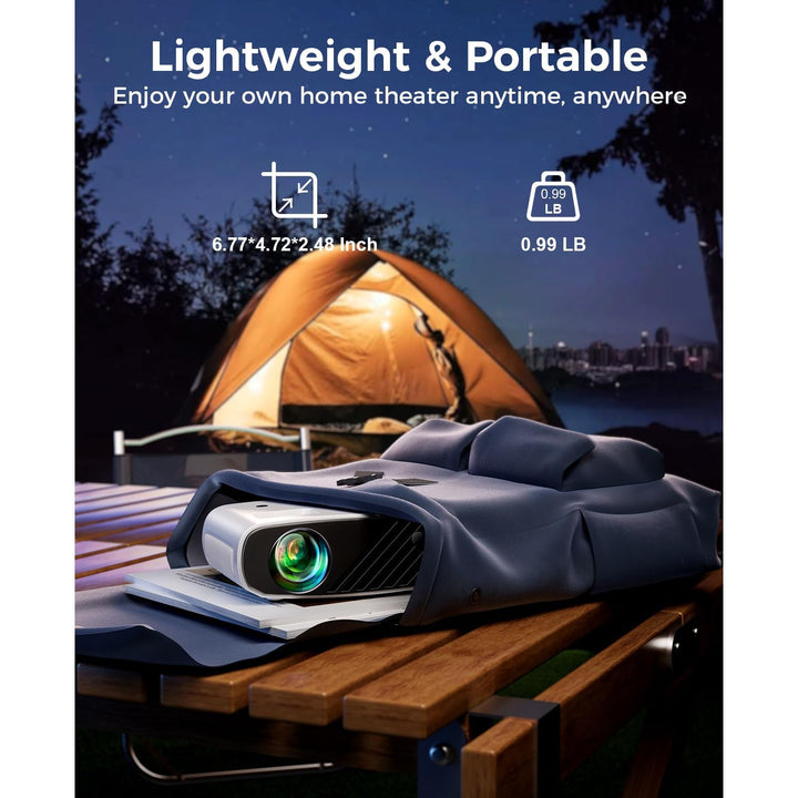 Mini Projector for iPhone, ELEPHAS 2024 Upgraded 1080P HD Projector, 8000L Portable Projector with Tripod, Movie Projector Compatible with Android/iOS/Windows/TV Stick/HDMI/USB - DOKUTRONIX