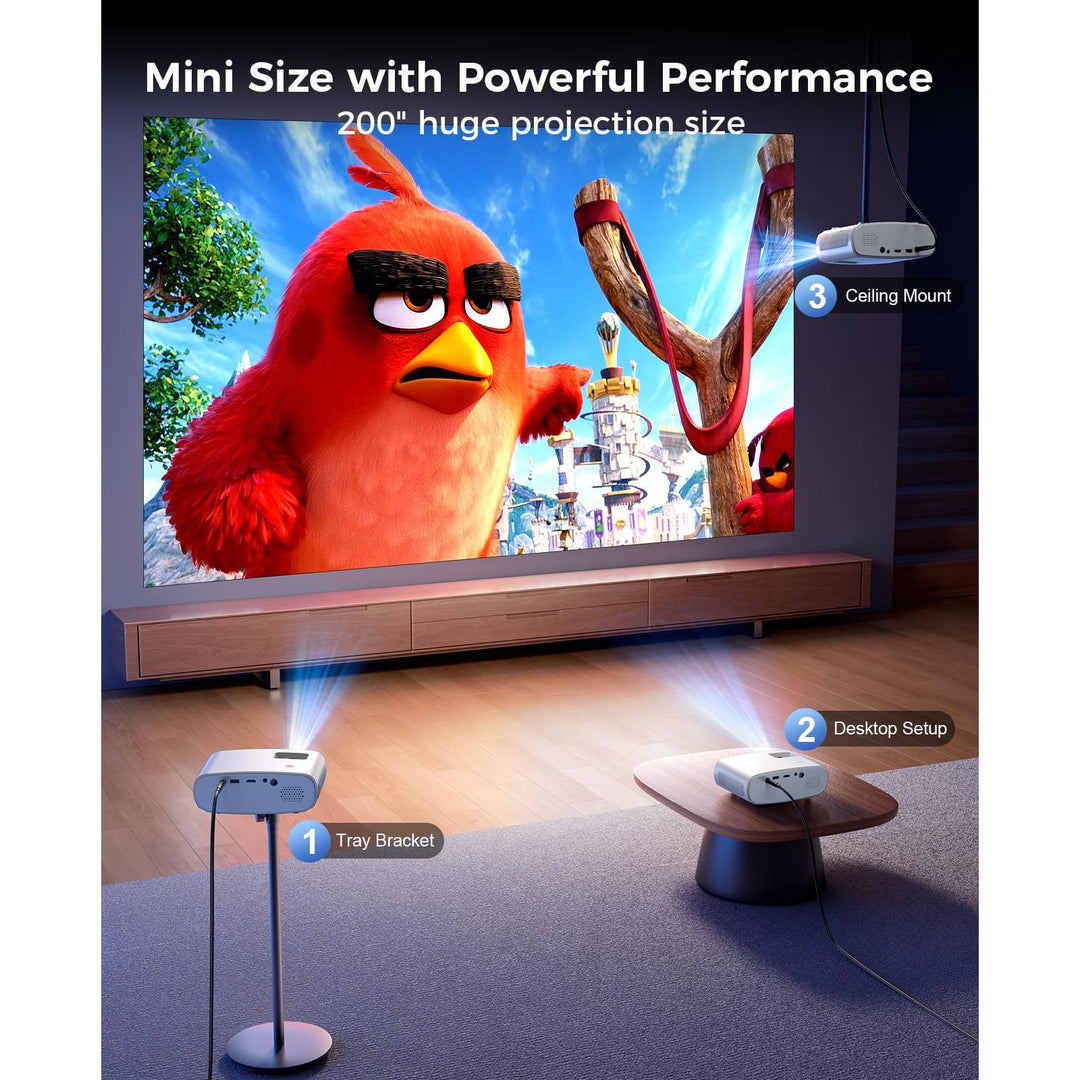 Mini Projector for iPhone, ELEPHAS 2024 Upgraded 1080P HD Projector, 8000L Portable Projector with Tripod, Movie Projector Compatible with Android/iOS/Windows/TV Stick/HDMI/USB - DOKUTRONIX