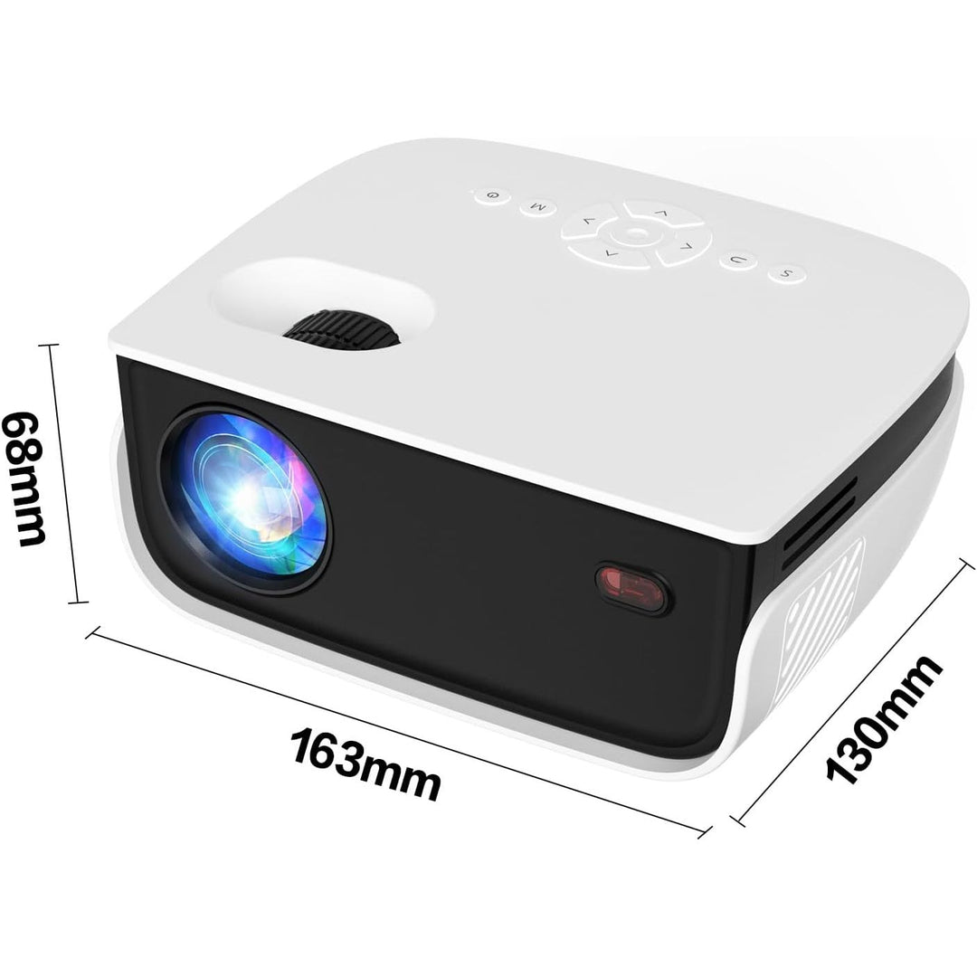 Mini Projector, NICPOW Portable Outdoor Movie Projector with Tripod, 1080P and 200" Supported Small Projector Compatible with TV Stick, Phone, PS5, HDMI, USB for Home, Bedroom, Gaming, Outdoor Use - DOKUTRONIX