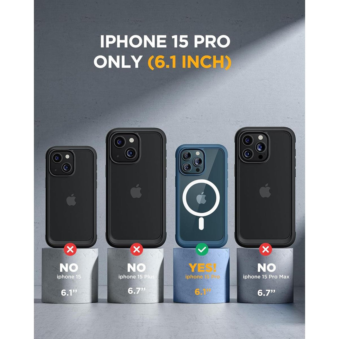 MagSafe Armor: Blue iPhone 15 Pro Full-Body Case - DOKUTRONIX