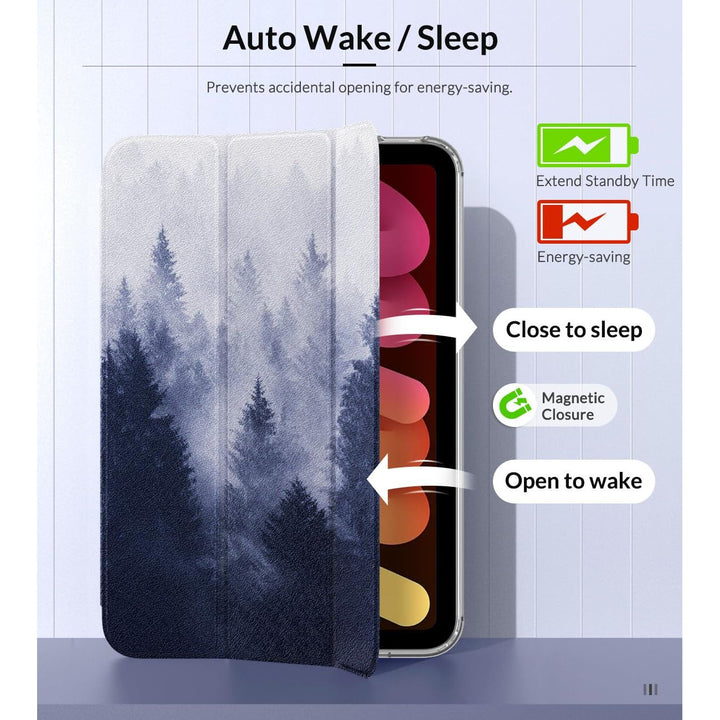 MoKo iPad Mini 7/6 Soft TPU Frosted Case - Gray Forest - DOKUTRONIX
