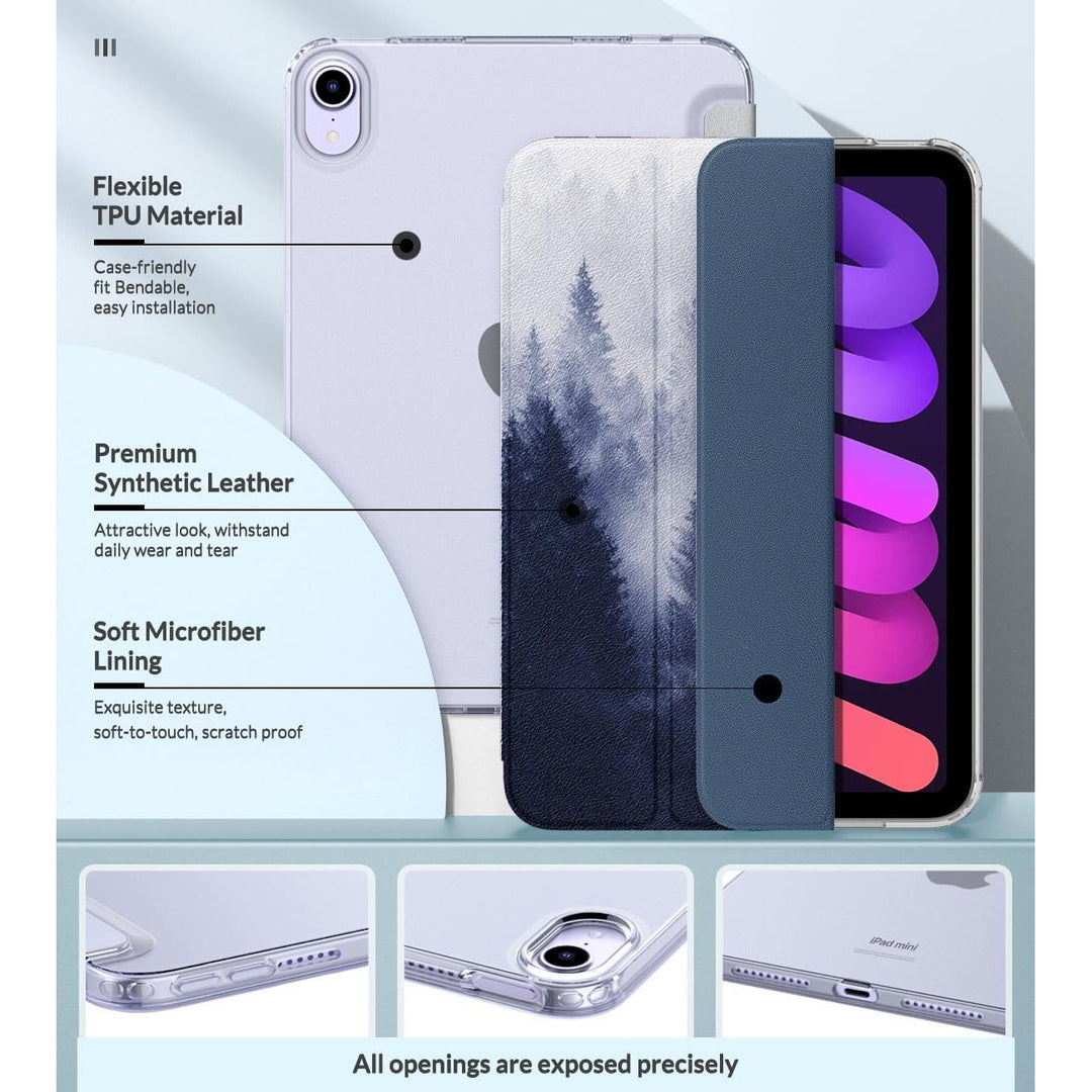 MoKo iPad Mini 7/6 Soft TPU Frosted Case - Gray Forest - DOKUTRONIX