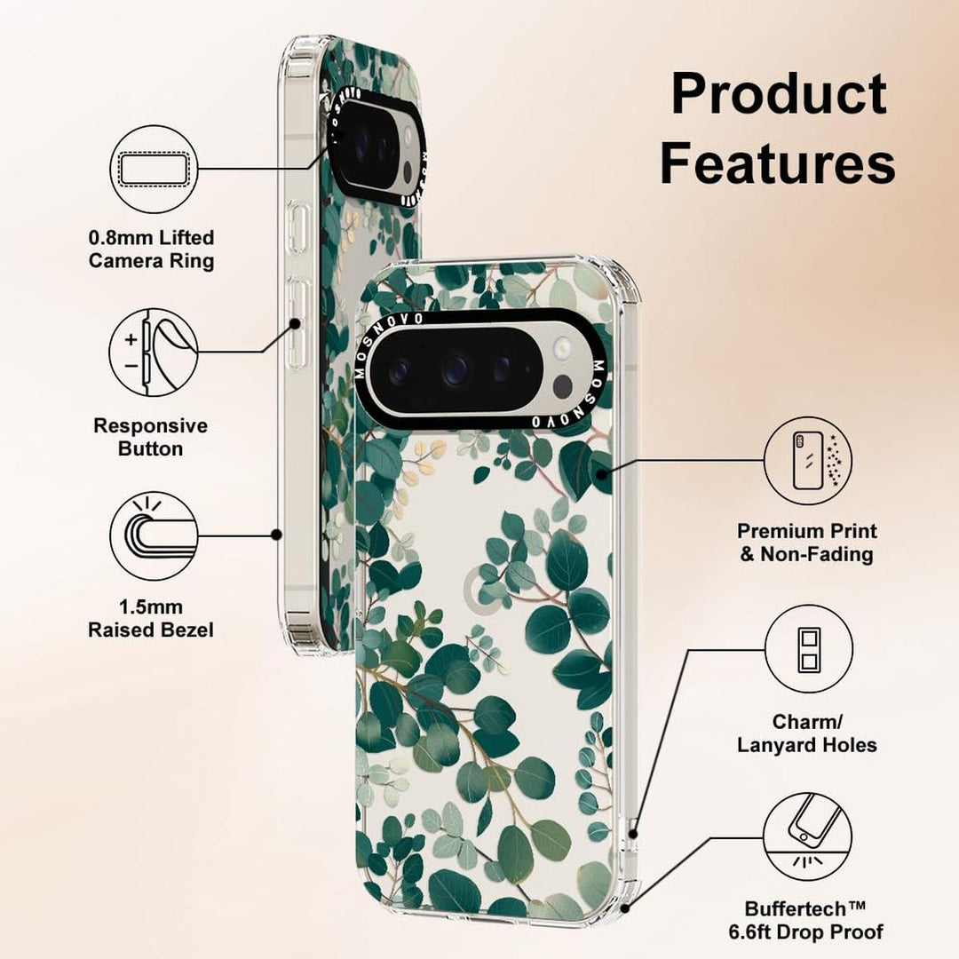 MOSNOVO Eucalyptus Clear Case for Pixel 9 Pro XL - DOKUTRONIX