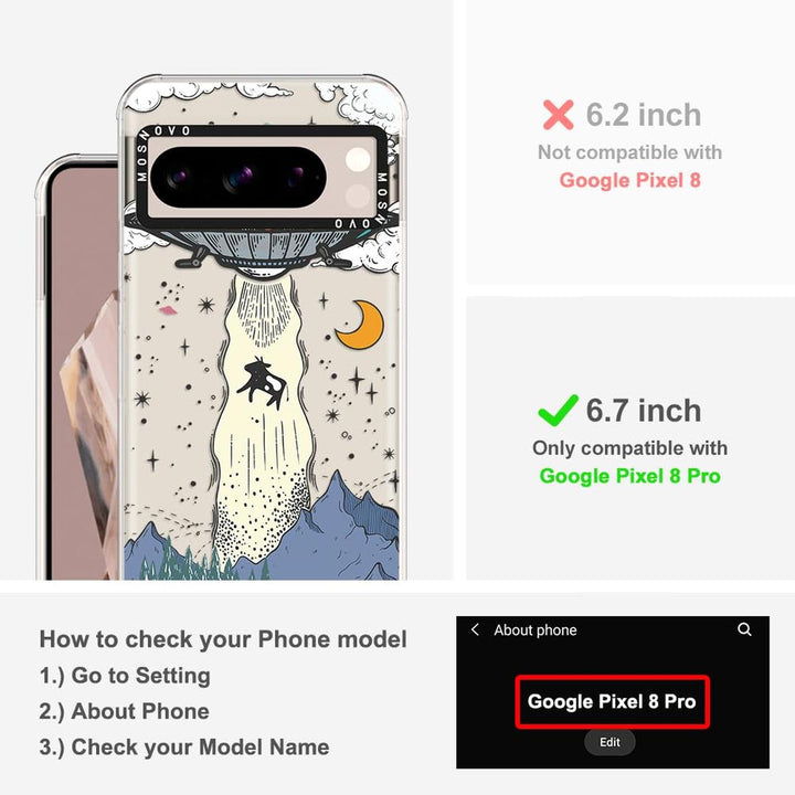 MOSNOVO UFO Clear Case for Pixel 8 Pro - Military Grade - DOKUTRONIX