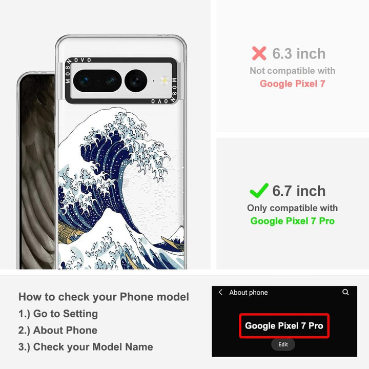 MOSNOVO WaveGuard: Clear TPU Case for Pixel 7 Pro - DOKUTRONIX
