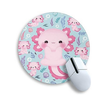 Cute Axolotl Round Mouse Pad 8.6 x 8.6 Inch