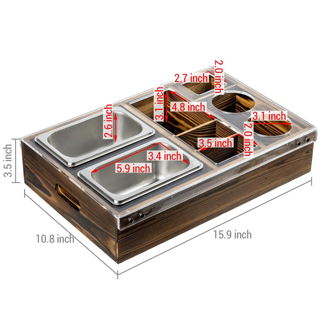 Rustic Couch Caddy Snack Tray & Bowl Set - DOKUTRONIX