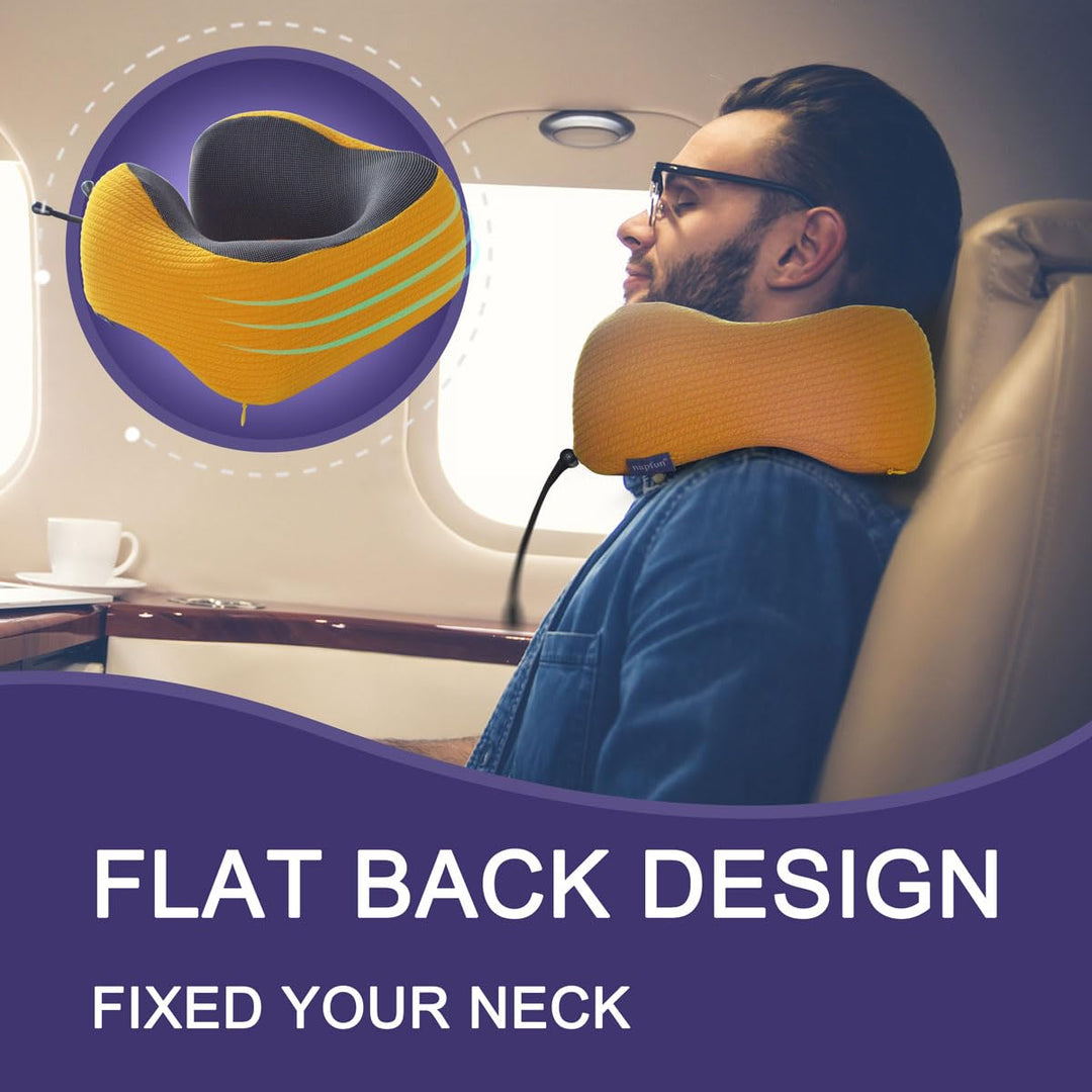 NapFun DreamFoam Travel Neck Pillow - Yellow Medium - DOKUTRONIX