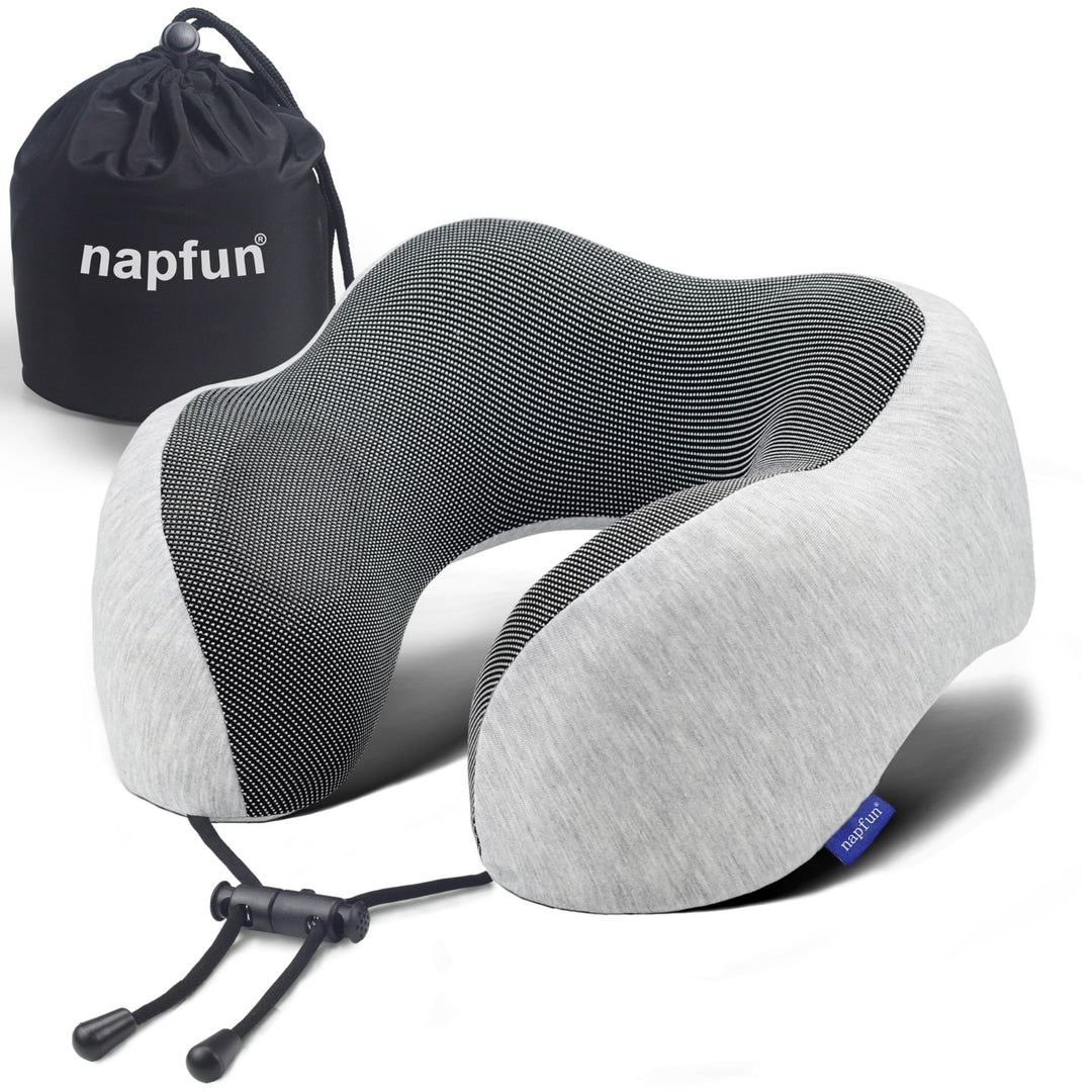 NapFun Luxe Travel Neck Pillow - Pure Memory Foam - DOKUTRONIX