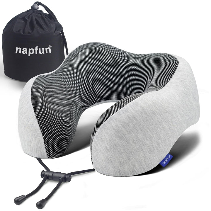 NapFun Luxe Travel Neck Pillow - Pure Memory Foam - DOKUTRONIX