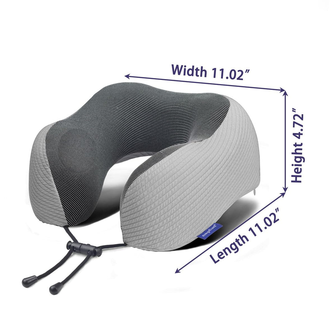 NapFun Premium Travel Neck Pillow - Grey Stripes - DOKUTRONIX