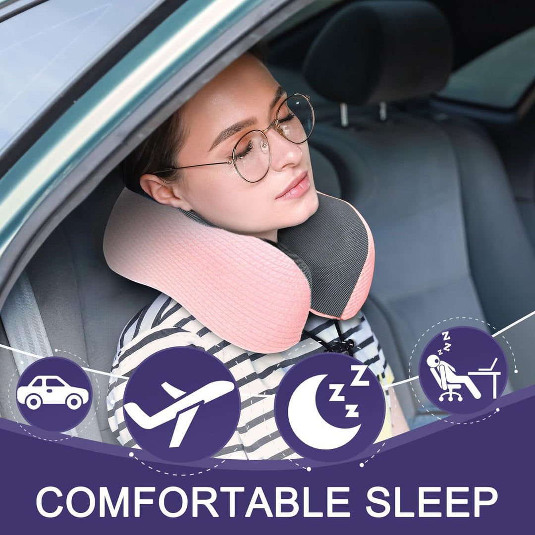 NapFun Travel Neck Pillow - Pure Memory Foam Bliss - DOKUTRONIX