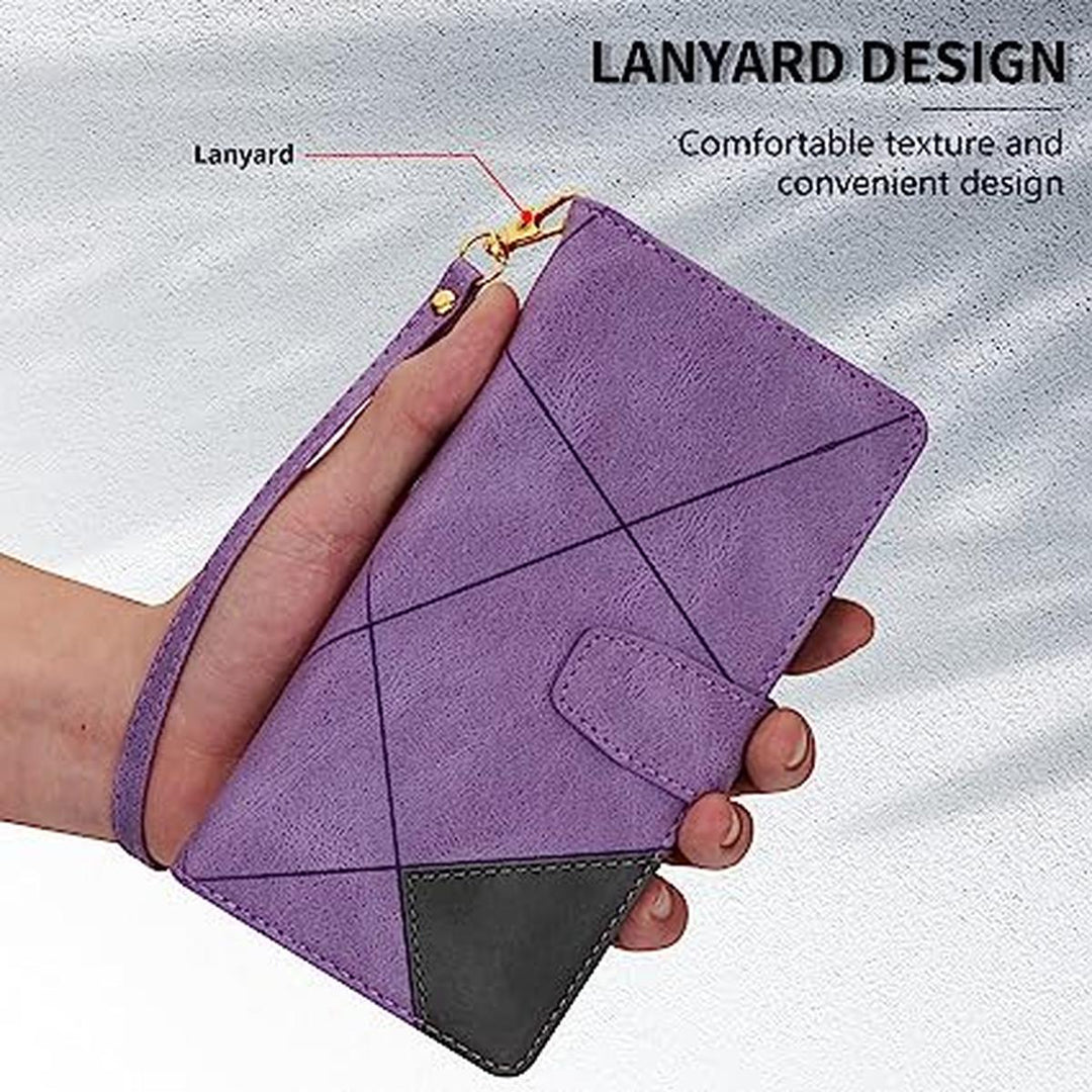 Neiye A54 5G RFID Wallet Case - Purple Zipper Kickstand - DOKUTRONIX