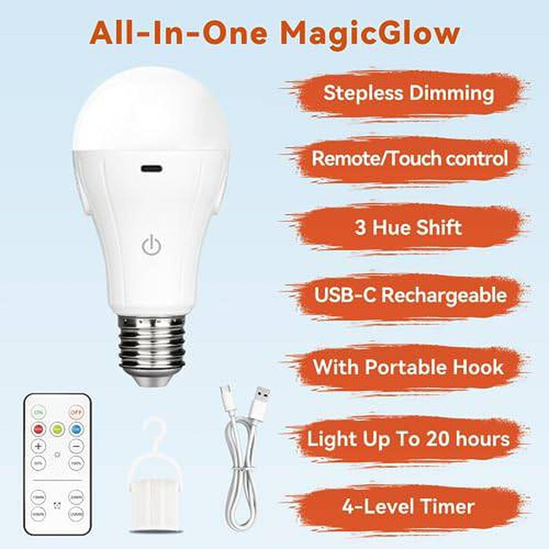 MagicGlow Remote LED Bulbs - 3 Colors, Dimmable Duo - DOKUTRONIX