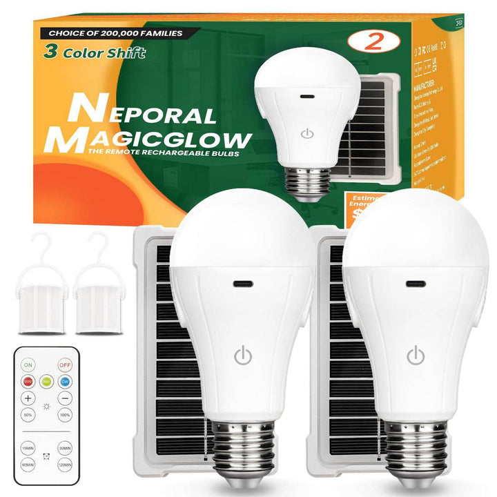 MagicGlow Remote LED Bulbs - 3 Colors, Dimmable Duo - DOKUTRONIX