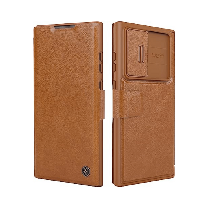 Nillkin Brown Wallet Case for Samsung S23 Ultra - DOKUTRONIX