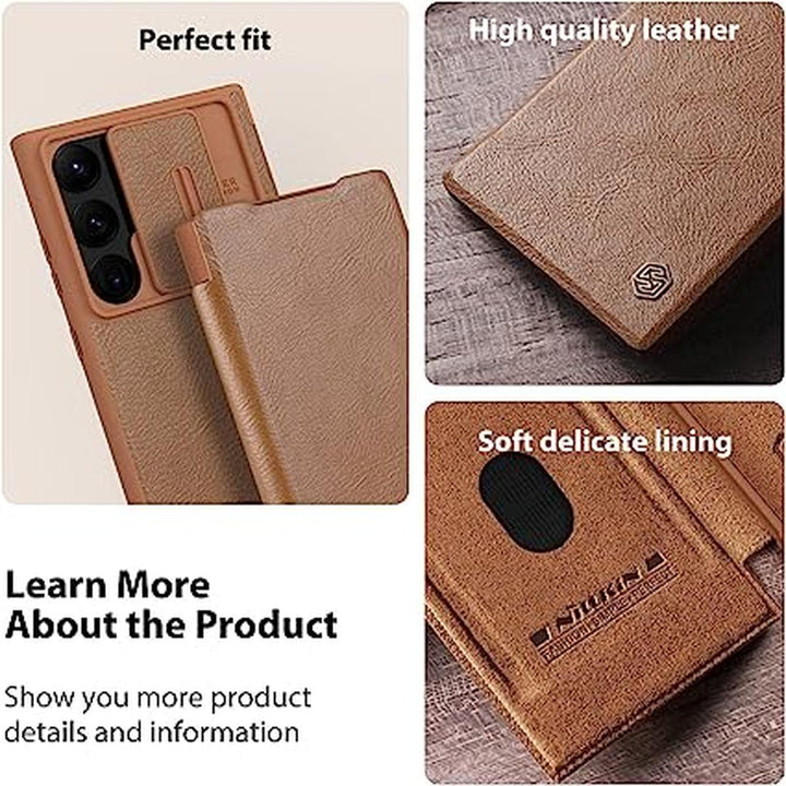 Nillkin Brown Wallet Case for Samsung S23 Ultra - DOKUTRONIX