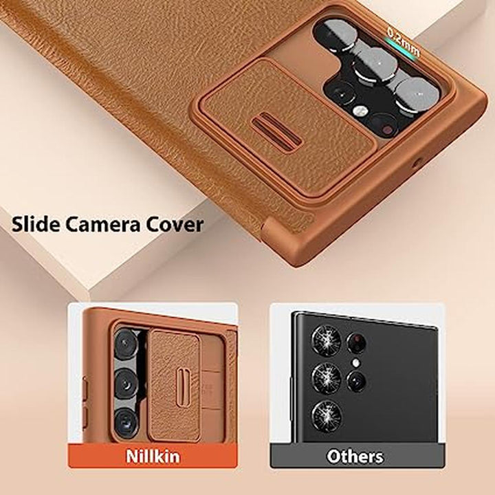 Nillkin Brown Wallet Case for Samsung S23 Ultra - DOKUTRONIX