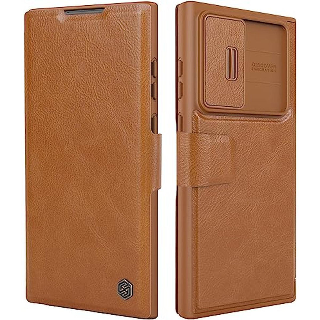 Nillkin Brown Wallet Case for Samsung S23 Ultra - DOKUTRONIX