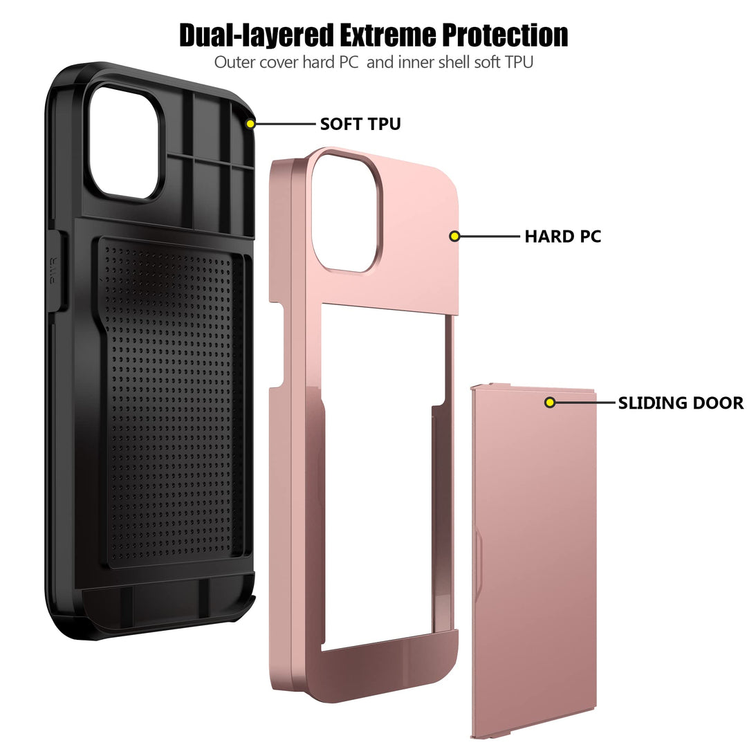 Nvollnoe Rose Gold iPhone 13 Pro Card Case - DOKUTRONIX