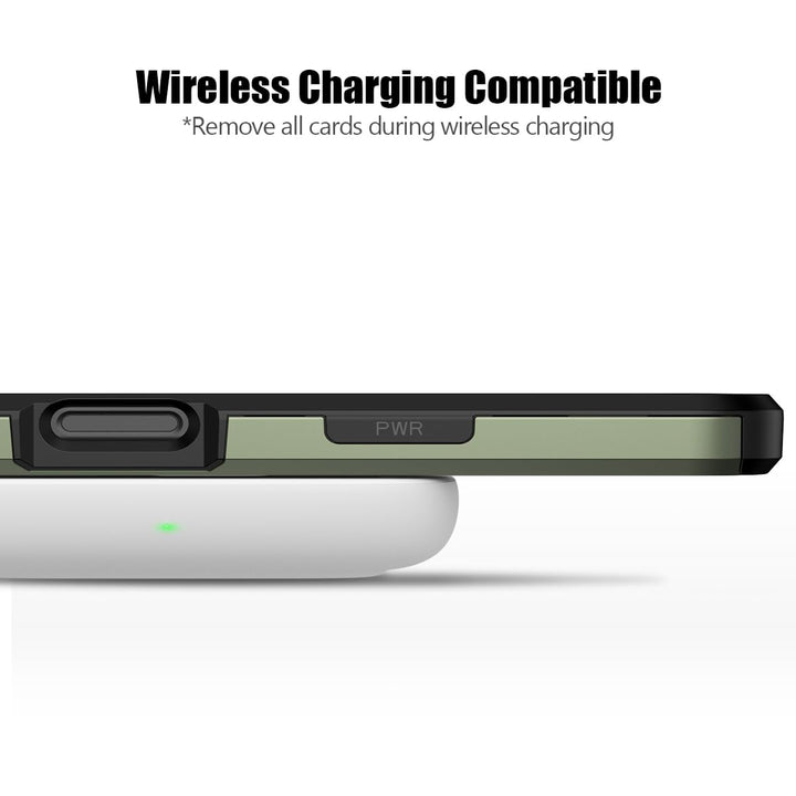 Nvollnoe iPhone 16 Pro Dual Layer Wallet Case - Green - DOKUTRONIX