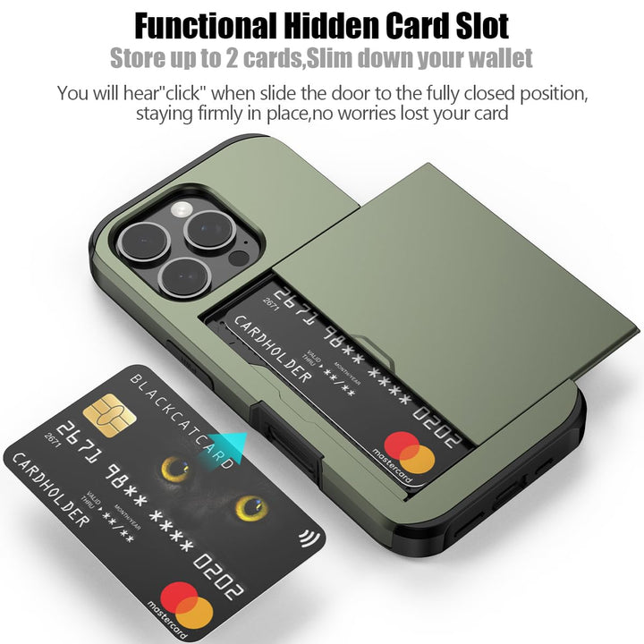 Nvollnoe iPhone 16 Pro Dual Layer Wallet Case - Green - DOKUTRONIX