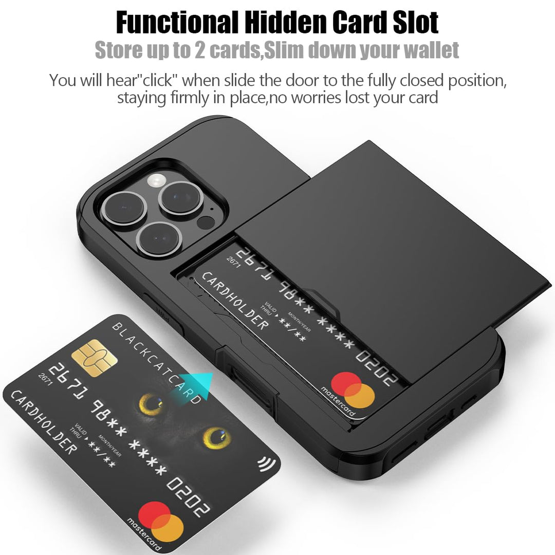 Nvollnoe iPhone 16 Pro Wallet Case - Heavy Duty Black - DOKUTRONIX