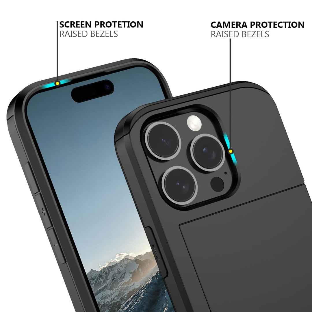 Nvollnoe iPhone 16 Pro Wallet Case - Heavy Duty Black - DOKUTRONIX