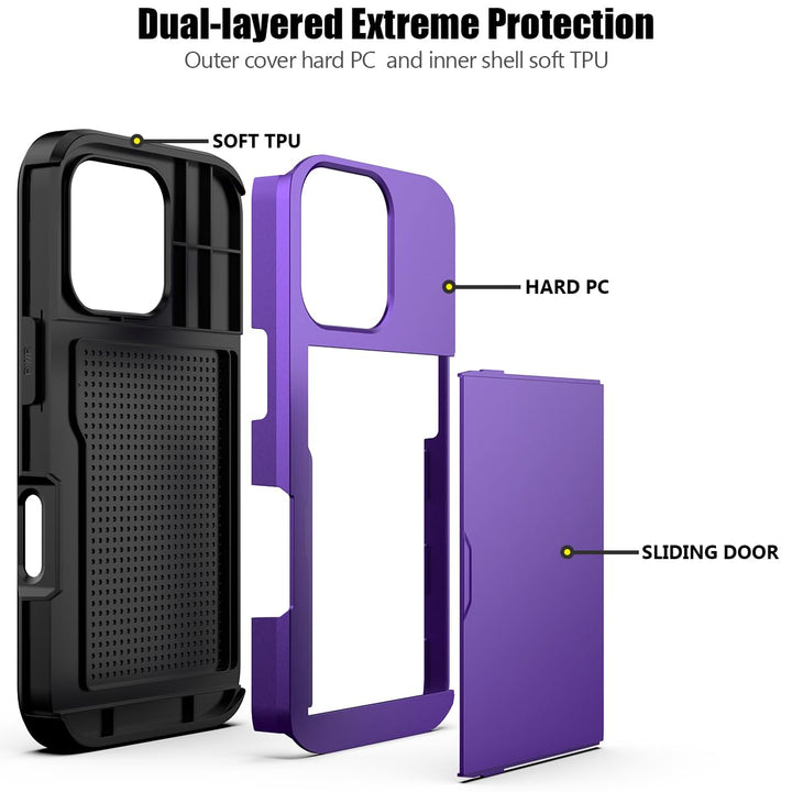 Nvollnoe Slim Shockproof Wallet Case for iPhone 16 Pro - DOKUTRONIX