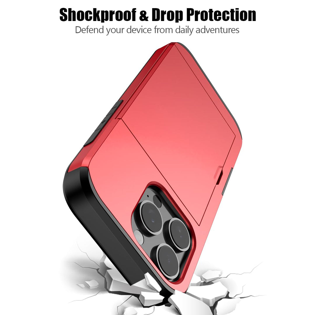 Nvollnoe Slim Wallet Case for iPhone 16 Pro - Red - DOKUTRONIX