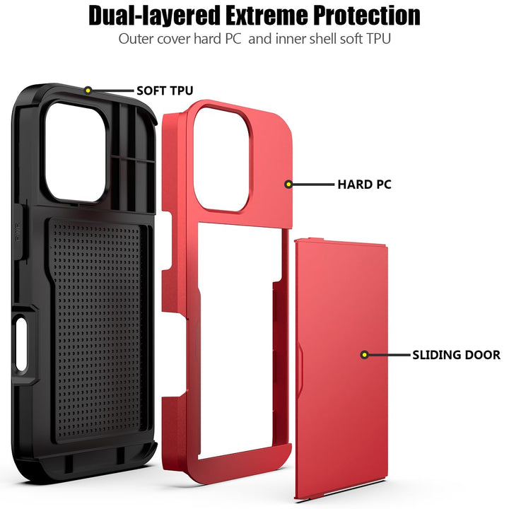Nvollnoe Slim Wallet Case for iPhone 16 Pro - Red - DOKUTRONIX