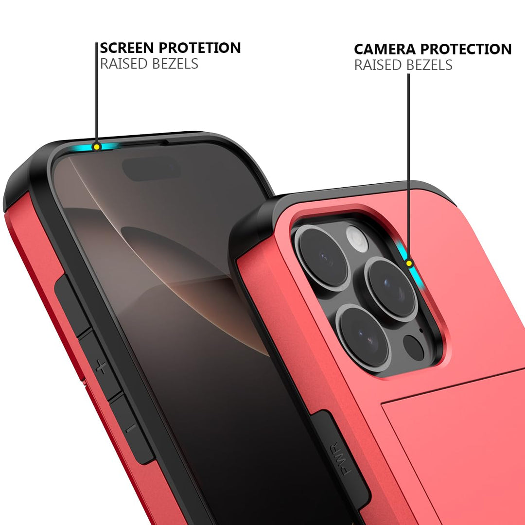 Nvollnoe Slim Wallet Case for iPhone 16 Pro - Red - DOKUTRONIX