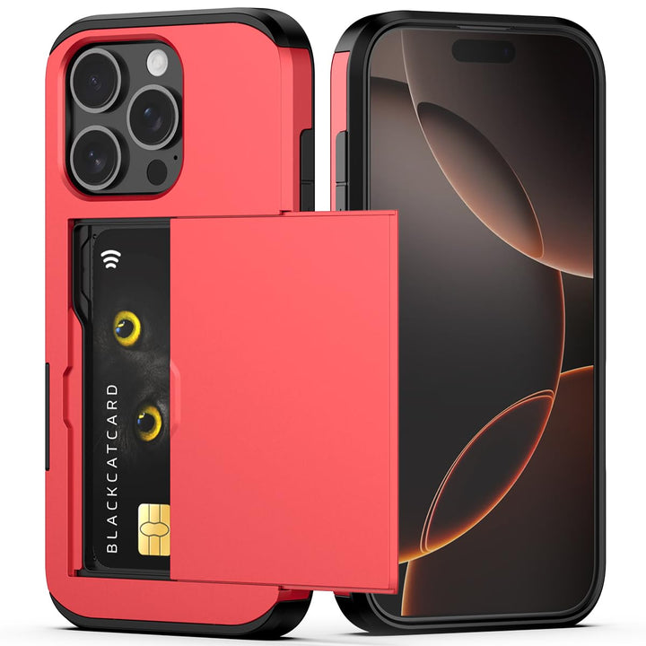 Nvollnoe Slim Wallet Case for iPhone 16 Pro - Red - DOKUTRONIX