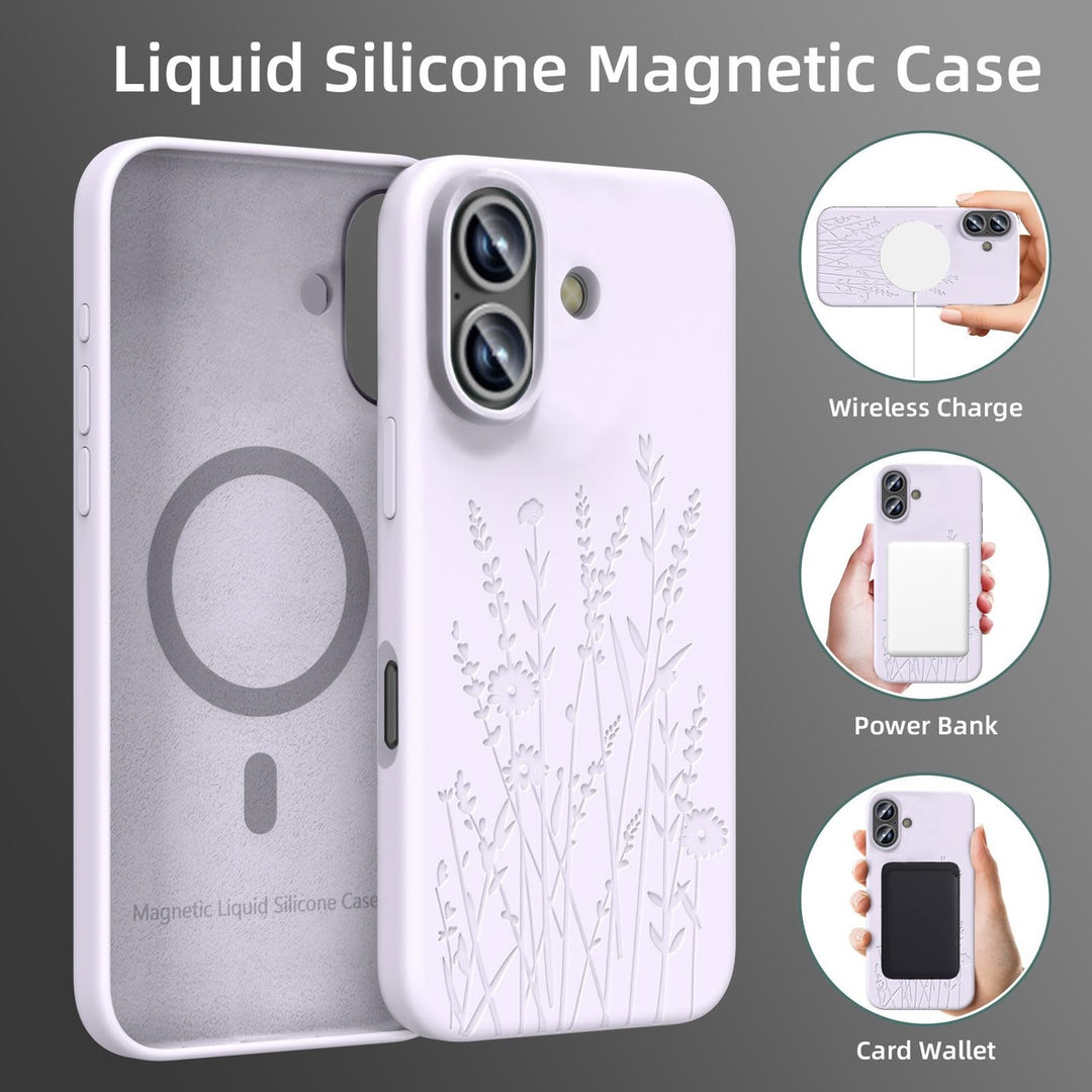 Lavender Bloom MagSafe Case for iPhone 16 - DOKUTRONIX