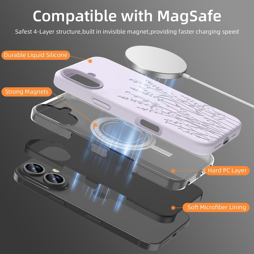 Lavender Bloom MagSafe Case for iPhone 16 - DOKUTRONIX