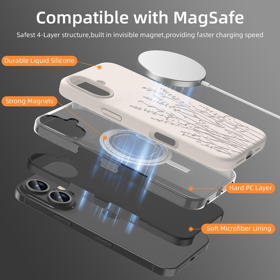 Stone Flower MagSafe iPhone 16 Case - Slim & Stylish - DOKUTRONIX