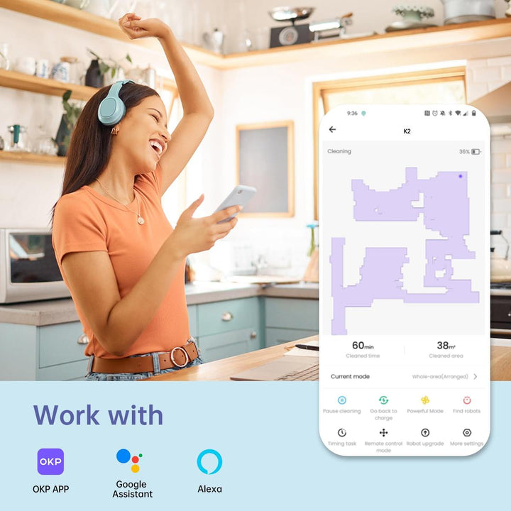 OKP K2 Blue PowerVac Robot Cleaner 1800 mAh - DOKUTRONIX