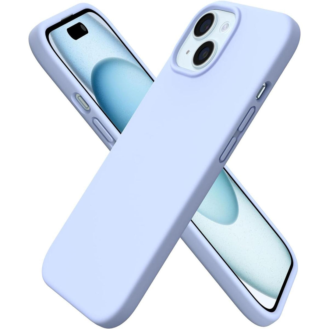 ORNARTO Blue Slim Liquid Silicone Case for iPhone 15 - DOKUTRONIX