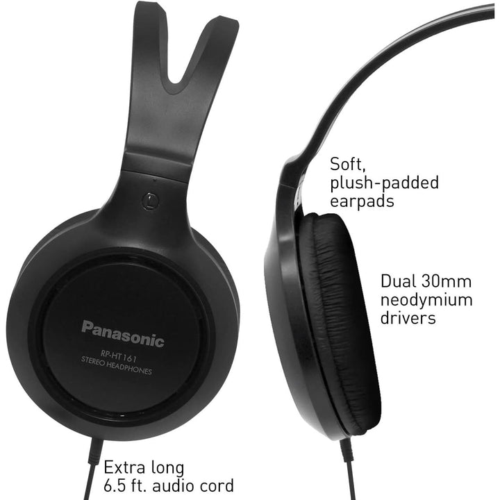 Panasonic XBS RP-HT161-K Lightweight Headphones - DOKUTRONIX