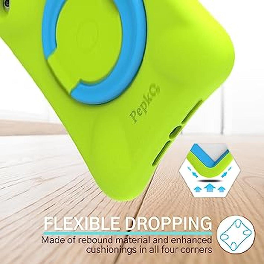 PEPKOO Kids iPad Case - Green Shockproof Stand - DOKUTRONIX