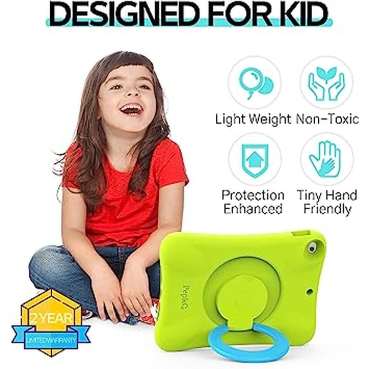 PEPKOO Kids iPad Case - Green Shockproof Stand - DOKUTRONIX